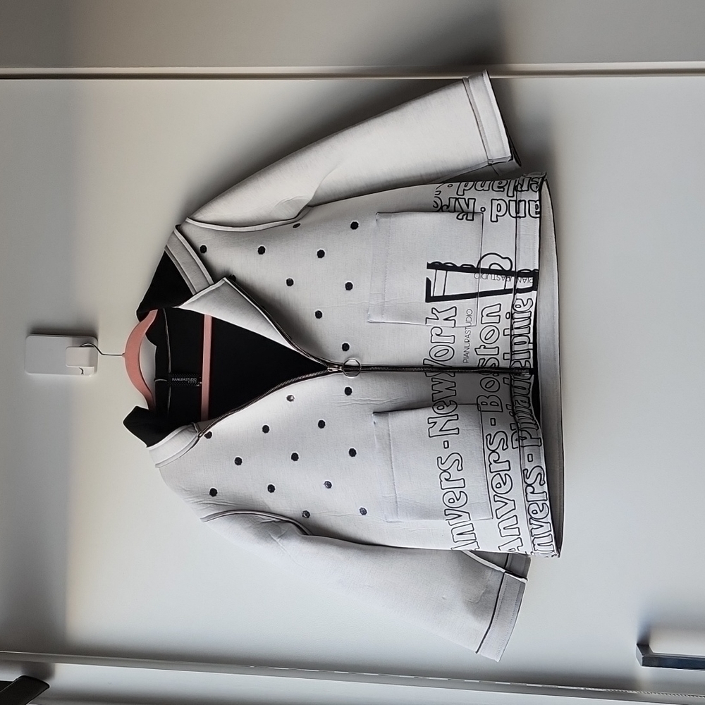 Panura Studio Neoprene Text Polka Dot Jacket